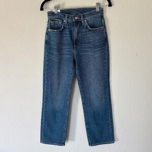 NWT Splendid Cropped Stovepipe Jean High Waisted Medium Wash Size 25